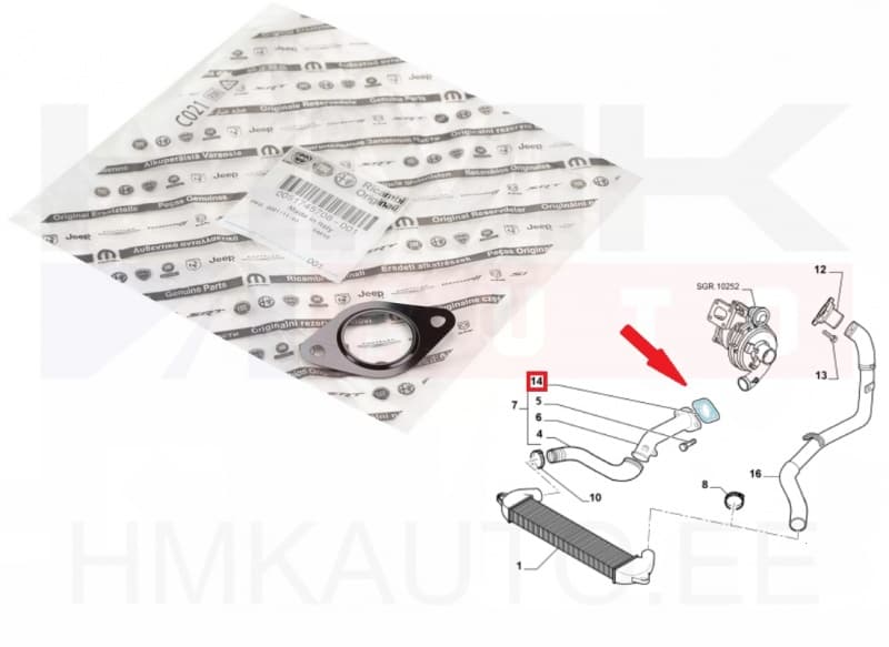 Turbo õhutoru tihend OEM Fiat Doblo 1,3JTD