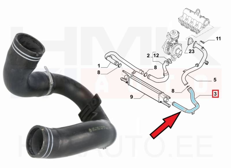 Turbo õhutoru OEM Fiat Doblo 1,6/2,0JTD 2010-