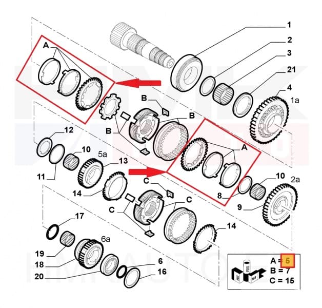 Sünkronisaatori rõngas 1-2 käik OEM Fiat/Opel M32-käigukast