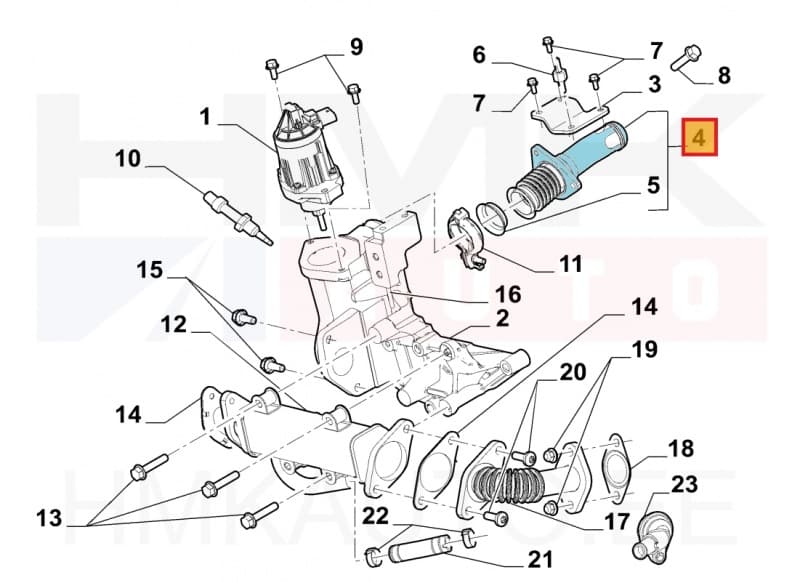 EGR toru OEM Fiat Ducato 2,3D 2018- Euro6