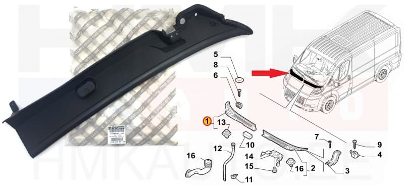 Esiklaasi alune õhurest parem OEM Jumper/Boxer/Ducato 2006-14