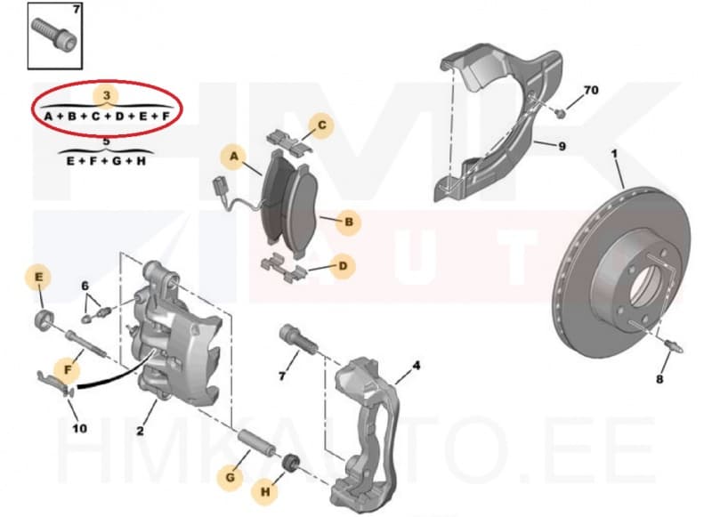 Piduriklotside komplekt eesmine OEM Jumper, Boxer, Ducato MCA 2023- 15" ratas