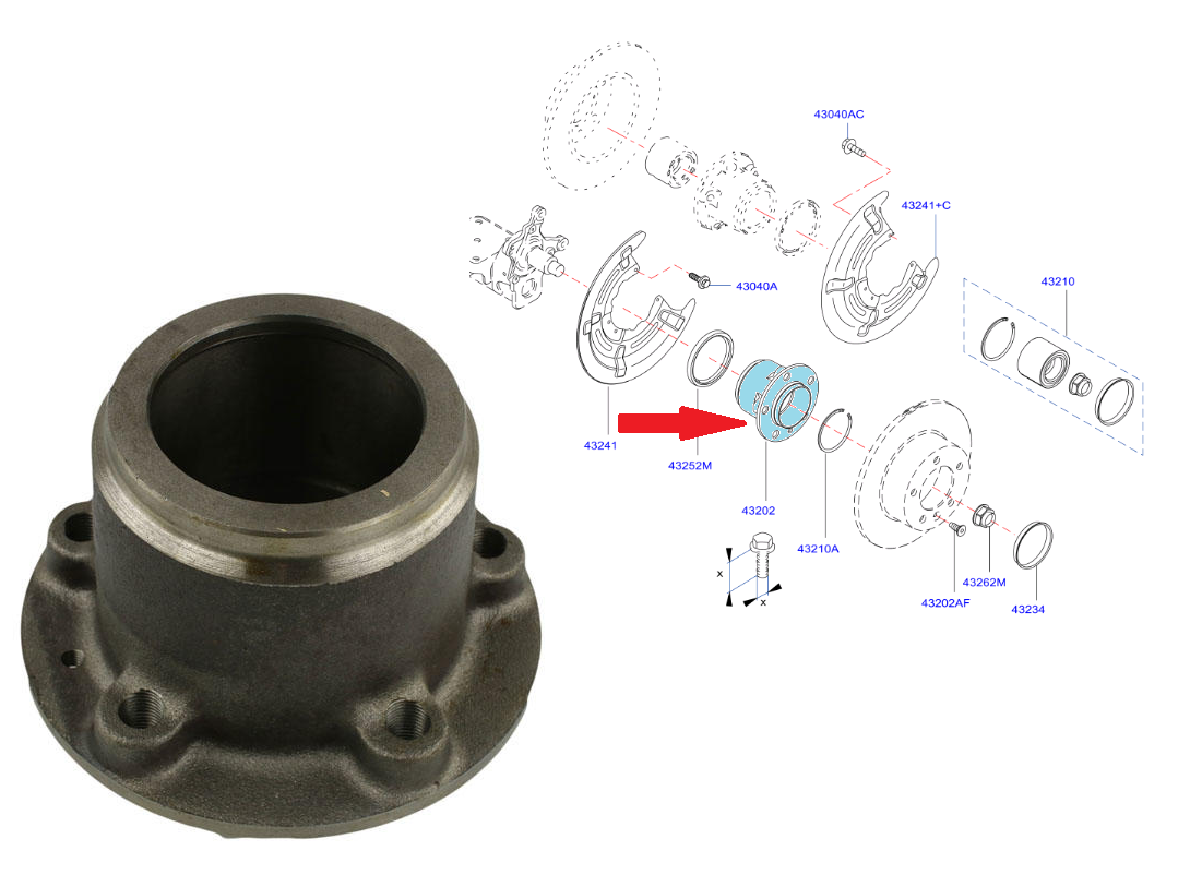 Rattarumm tagumine Renault Master 2,3DCI 2010- FWD