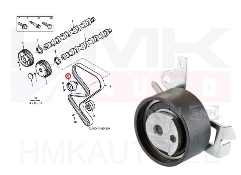 SOODUS!!! Hammasrihma pingutusrull Citroen C4,C5,C8/Peugeot 307,407,607 1,8-2,2 00-