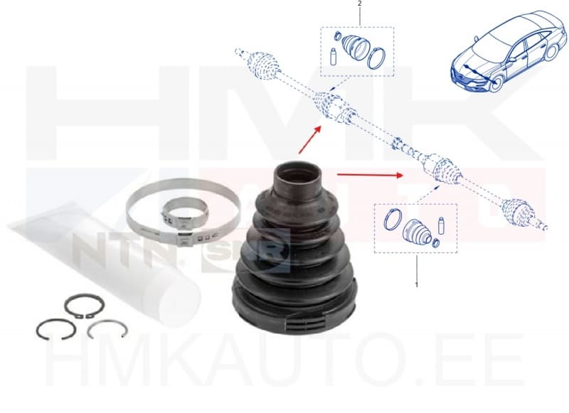 Veovõlli kaitsekumm sisemine Renault Megane IV, Espace V, Talisman