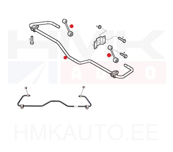 Stabilisaatori varras komplektne, tagumine OEM Iveco Daily 35S 2014-