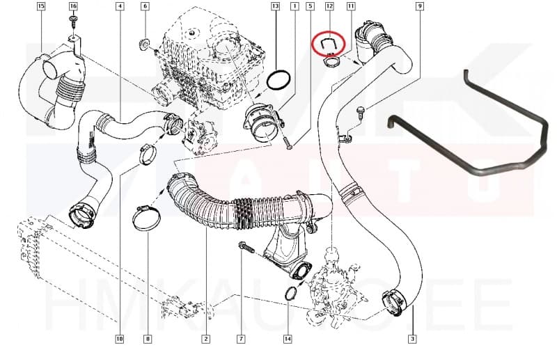 Turbo õhutoru klamber Renault Master/Opel Movano 2,3DCI 2010-