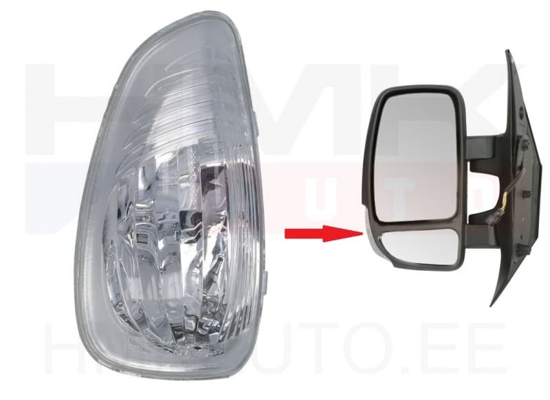 Suunatuli peeglis vasak "valge" Renault Master 2010- (5W pirn)