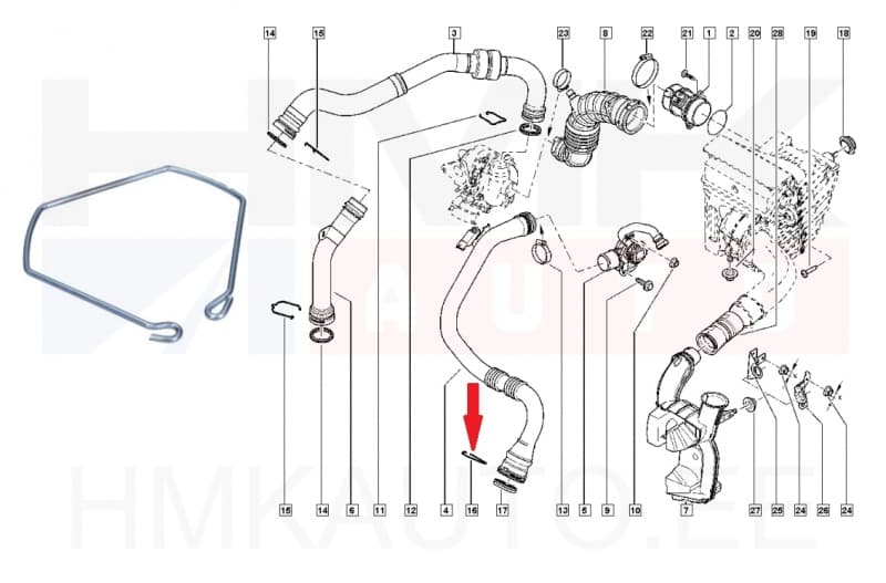 SOODUS!!! Turbo õhutoru klamber Renault 1,5dCi
