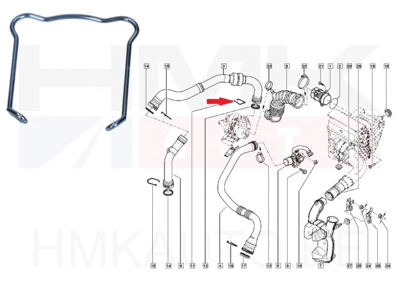 Turbo õhutoru klamber Renault Megane