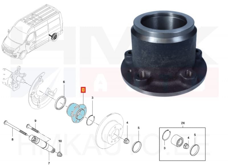 Rattarumm tagumine Renault Master 2,3DCI 2010- FWD