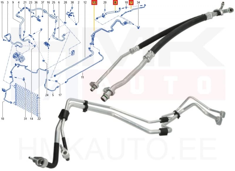 Konditsioneeri torud Renault Espace V