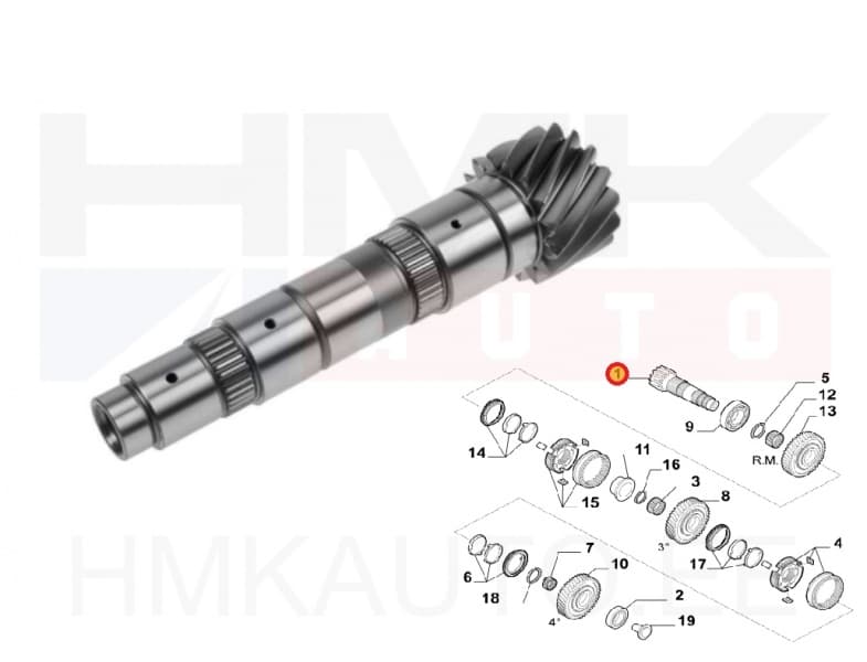 Käigukasti abivõll 15x73 lühike Jumper/Boxer/Ducato 2011-16 3,0HDI