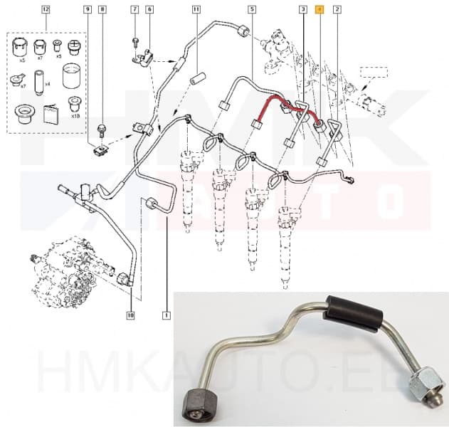 Pihustitoru 3. sil. OEM Renault Master 2,2/2,5dCi