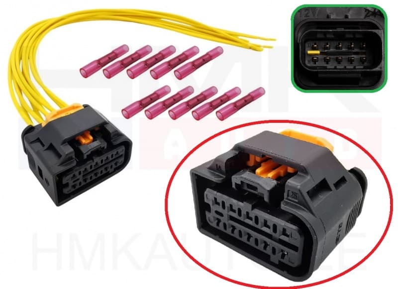 Pistik esitulele juhtmetega Citroen/Peugeot  10-klemmi