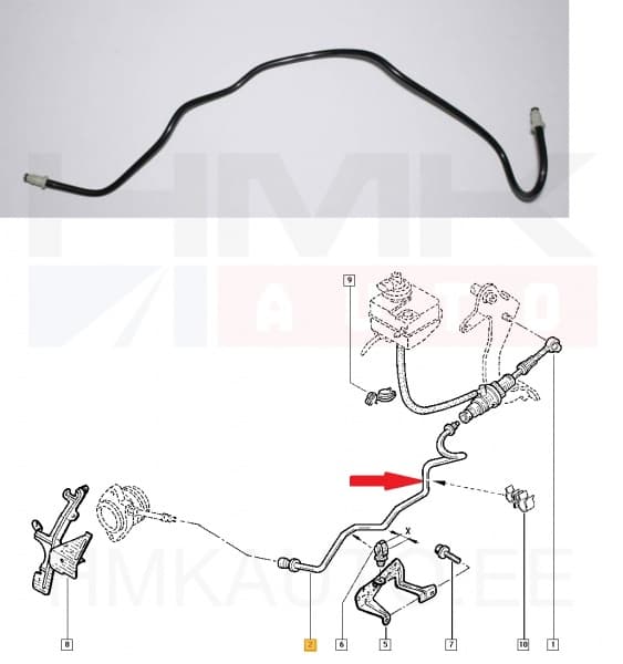 Sidurisilindri toru Renault Master 2,8dTi 1999-2003