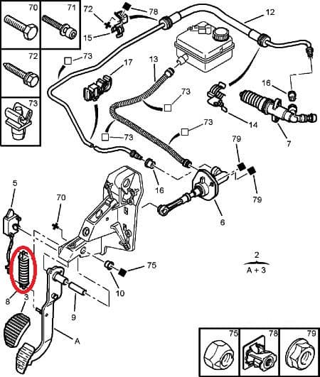 Siduripedaali vedru OEM Xsara Picasso