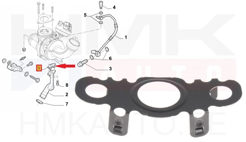 Turbo õli tagasivoolutoru tihend OEM Citroen/Peugeot