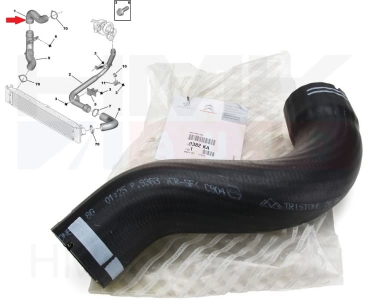 Turbo õhuvoolik OEM Jumper/Boxer/Ducato 2,2HDI 2006-