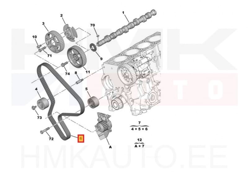 Hammasrihm OEM Citroen/Peugeot 2,0HDi 8V  DW10