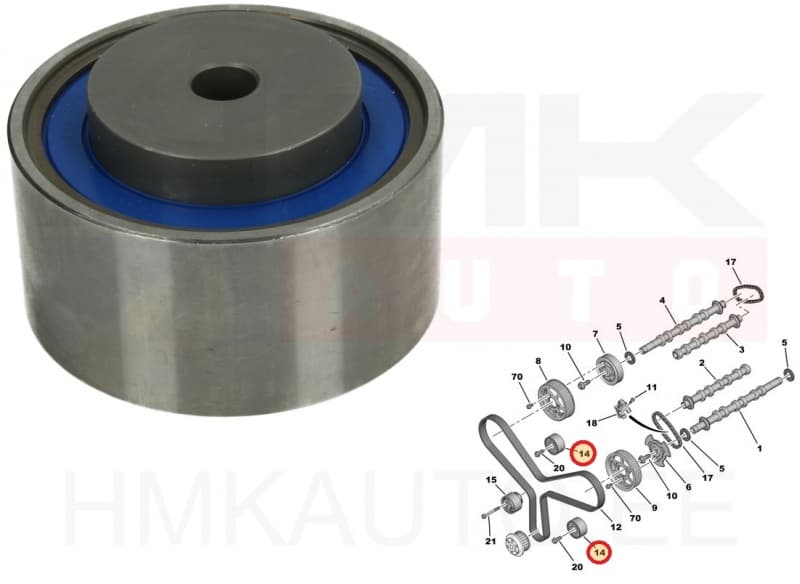 Hammasrihma juhtrull OEM Citroen/Peugeot 2,7/3,0HDi DT17/DT20