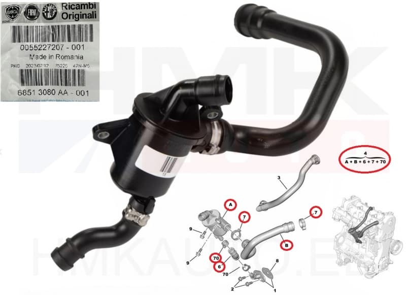 Karterituulutuse klapp OEM Citroen/Peugeot/Opel 1,3HDi