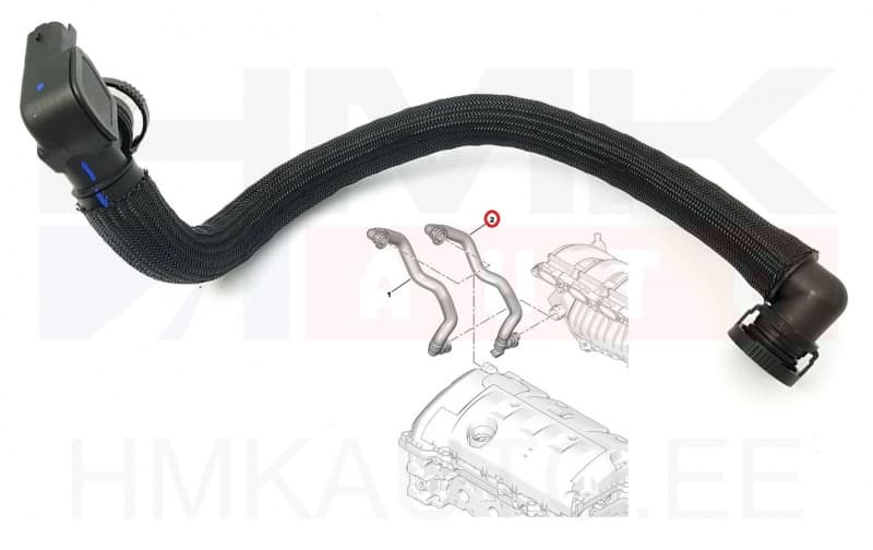 Karterituulutuse toru (soojenduselemendiga) OEM Citroen/Peugeot 1,6 EP