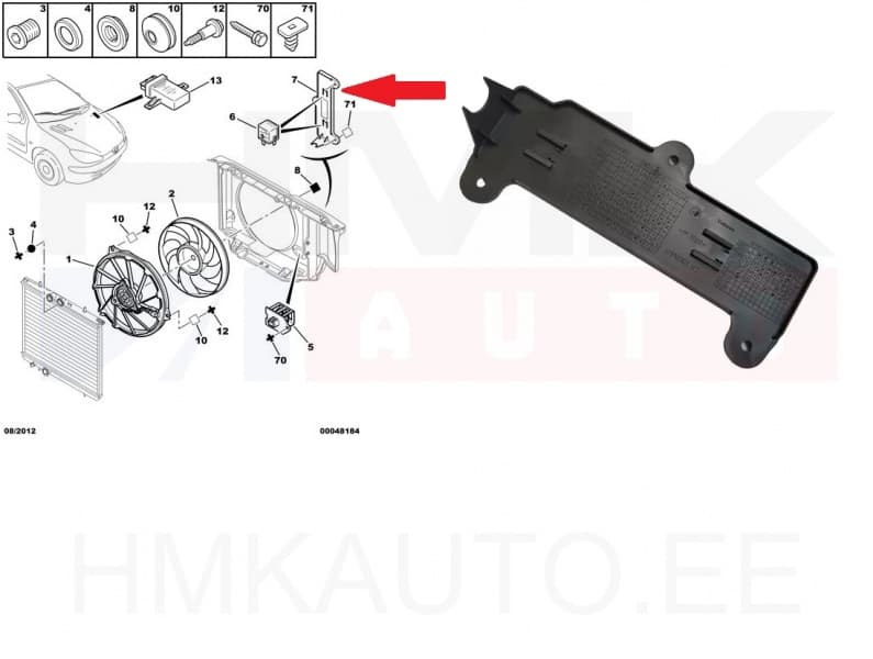 Jahutusventilaatori juhtploki kate OEM Peugeot 206