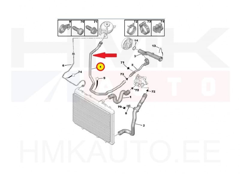 Jahutusvedeliku lõdvik OEM Citroen/Peugeot
