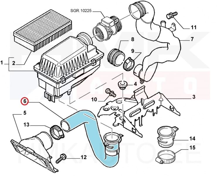 Õhufiltri toru OEM Jumpy/Expert I&II 2,0HDi