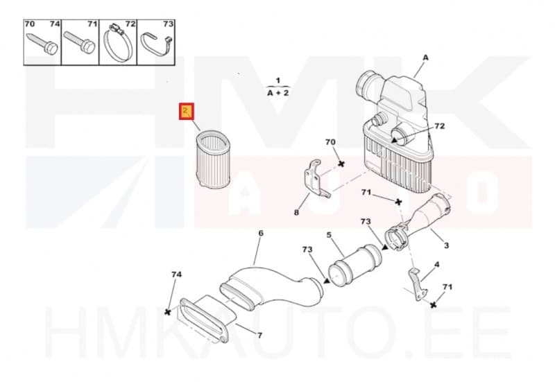 Õhufilter OEM Berlingo/Partner 1,1/1,4 96-