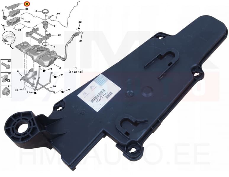 FAP filtri lisaaine paagi pealmine kate OEM Citroen/Peugeot