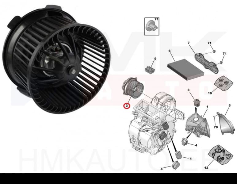 Salongiventilaator OEM Citroen Xsara Picasso / Peugeot 206