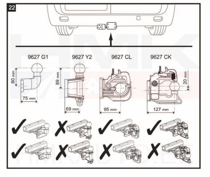 Veokonks OEM Jumpy/Expert/Scudo 07- (ilma veokuulita)
