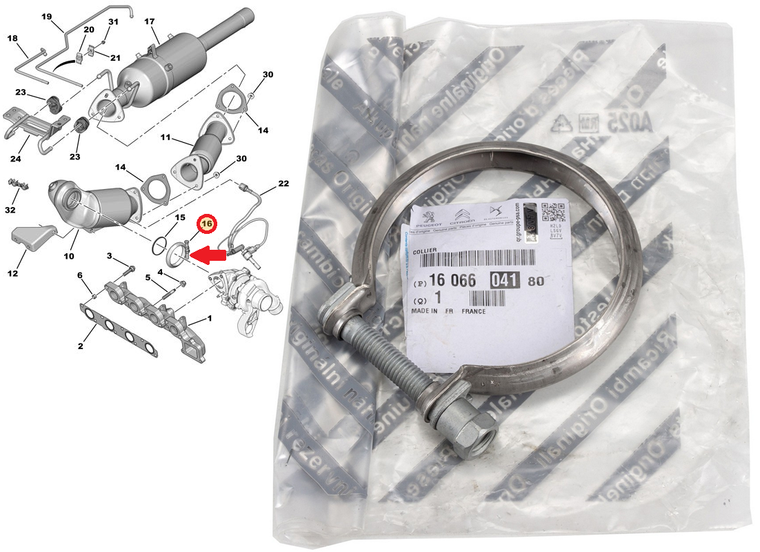 Summuti klamber OEM Citroen Jumper/ Peugeot Boxer 2,2HDI 2012- Euro5