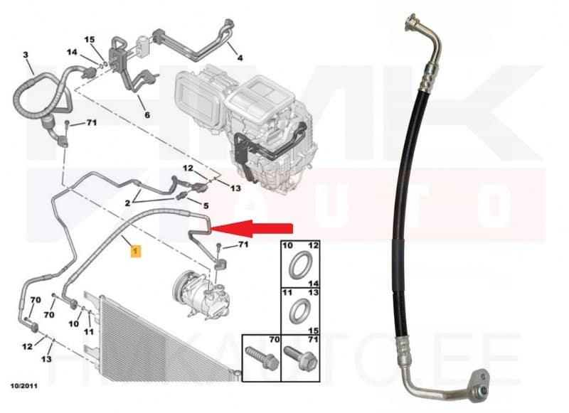Konditsioneeri toru, kõrgsurve OEM Jumper/Boxer/Ducato 2011-14  3,0HDi