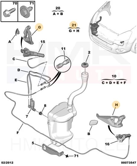 Esistange kronstein(tulepesurile) OEM Berlingo/Partner 12-