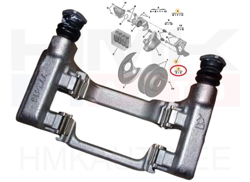 Pidurisadula raam (kelk) tagumine vasak OEM Citroen/Peugeot/Fiat