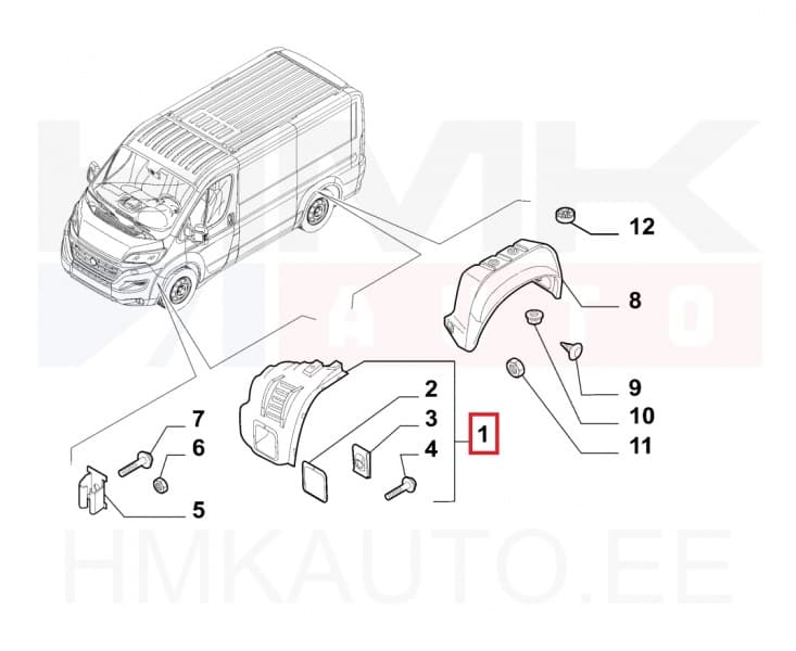 Esilogari esiosa vasak OEM Jumper/Boxer/Ducato 2006- (udutuledega)