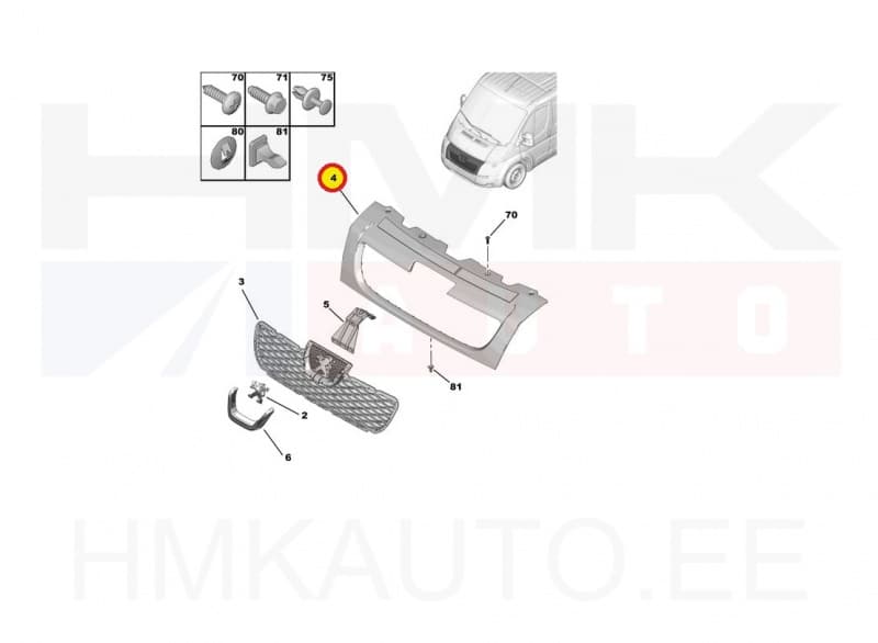 Iluvõre raam OEM Peugeot Boxer 2006-2014