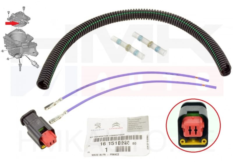 Kütusefiltri anduri pistik juhtmetega OEM Citroen/Peugeot/Fiat 2,0HDi 2010-  2-klemmi