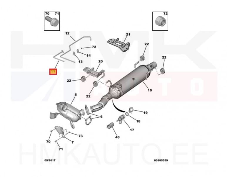 Väljalaskegaaside rõhuanduri toru OEM Jumper/Boxer 2,0BlueHDI 2016-