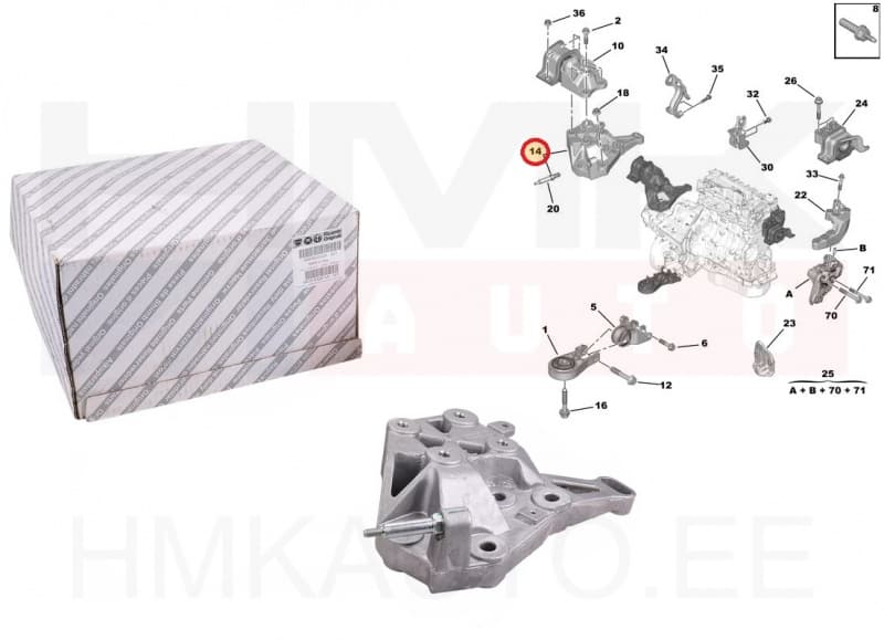 Käigukasti kinnitus kronstein OEM Jumper/Boxer/Ducato 2006-