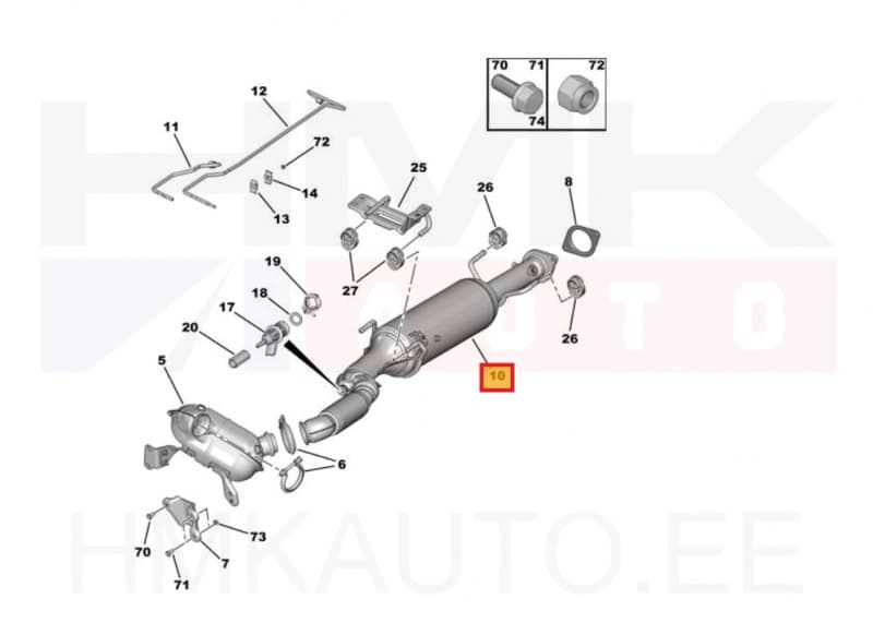 Tahmafilter(DPF/FAP) OEM Jumper/Boxer 2,2BlueHDi DW12RU Euro6 2019-