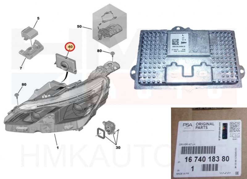 LED laterna juhtplokk vasak OEM Peugeot 3008,5008 2019-