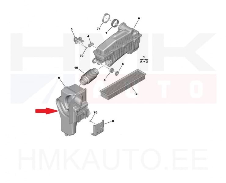 Turbo õhutoru (resonaator) OEM Citroen/Peugeot