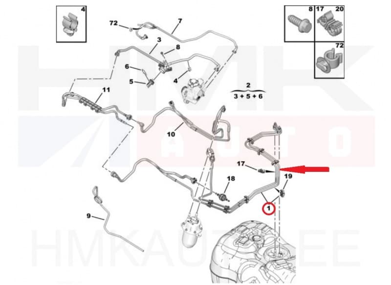 Kütusetorustik OEM Jumper/Boxer 2,0/2,2BlueHDi Euro6 2016-