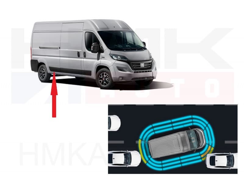 Külgpaneeli eesmine liist parem OEM Jumper/Boxer/Ducato MCA 2021- L3 (360° Parking)