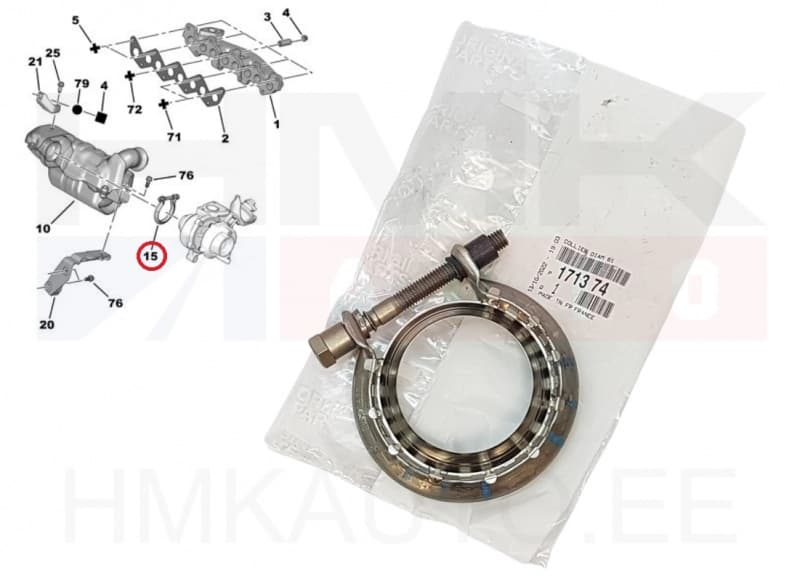 Summuti klamber tihendiga OEM Citroen/Peugeot/Fiat 2,0HDi DW10 61mm