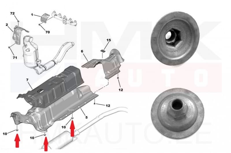 Kuumapleki mutter OEM Citroen/Peugeot